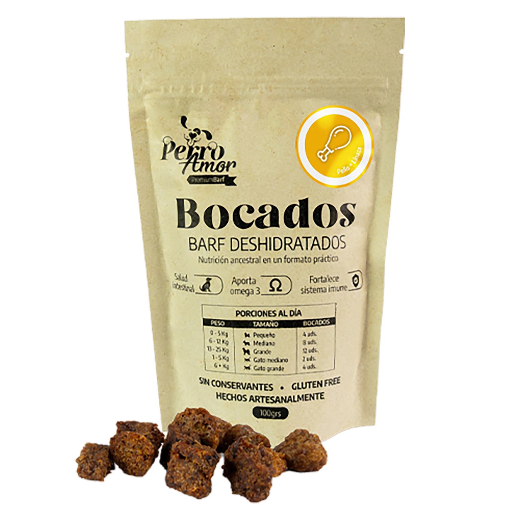 DRY FOOD = TREATS DESHIDRATADO SABOR A POLLO 100gr